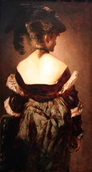 Dame mit Federhut